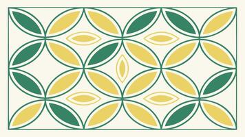 Green and Yellow Floral Pattern vector
