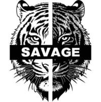 Savage Tiger Face Graphic vector