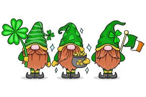 Gnome with Saint Patrick day collection. vector