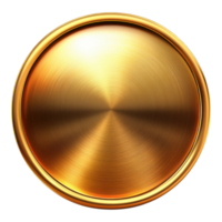 Gold Circular Button Premium Website Design Element on transparent background. png