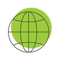 linear illustration of the eco icon planet earth on a white background. vector