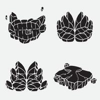 set of rock and stone good for icon, element design, silhouette design, etc vector