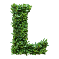 Alphabet L Shaped Shrubs on transparent background. png
