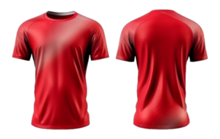 Plain red jersey with front and back view png