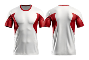 Plain White and Red Jersey with front and back view png