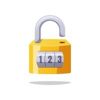 Padlock with code isolated on white background. vector