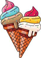 Illustration delicious of a ice cream colorfully. color illustration of a ice cream colorfully vector