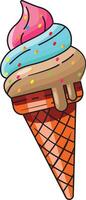 Illustration of a ice cream colorfully. color illustration of a ice cream colorfully vector