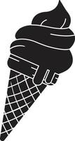 Illustration of a silhouette ice cream. Black white illustration of a ice cream vector