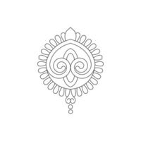 Emblem made with leaves and flowers luxury beauty vector