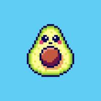 Pixel art Cute Avocado Character game asset design vector