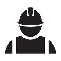 Construction worker icon Person profile avatar with helmet and jacket for graphic design, logo, web site, social media, mobile app illustration vector