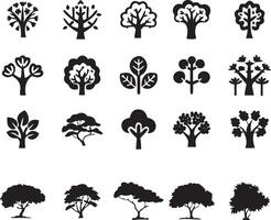 Black silhouette of trees on a white background vector