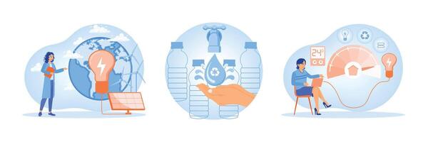 Innovative concepts in energy efficient solutions and sustainable development. vector