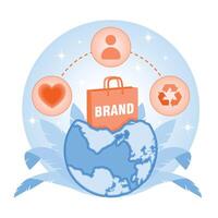 Sustainable branding concept that displays people's concern for the environment. vector
