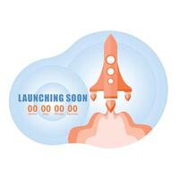 Starting a new business with a rocket launch and a countdown. vector