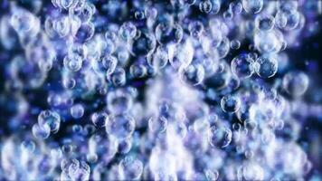 background of blue 3d bubbles which sharply and quickly flying around the camera with side effect video