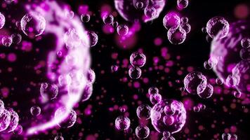 Background of large pink 3D bubbles that smoothly and aesthetically fly from the bottom up video