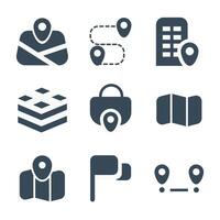 Glyph map icon for website design and mobile, app development vector
