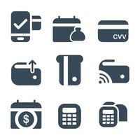 Web digital wallet icons set simple style vector