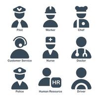 People Professions. Man User Person Icon Set vector