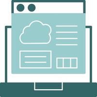 Cloud Coding Glyph Green and Blue Icon Design vector