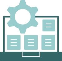 Algorithm Glyph Green and Blue Icon Design vector