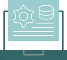 Application Setting Glyph Green and Blue Icon Design vector