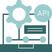 API Glyph Green and Blue Icon Design vector