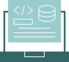 Backend Development Glyph Green and Blue Icon Design vector