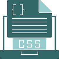 Css File Glyph Green and Blue Icon Design vector