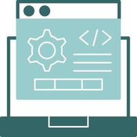 Code Setting Glyph Green and Blue Icon Design vector