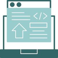 Frontend Development Glyph Green and Blue Icon Design vector