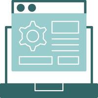 Custom Features Glyph Green and Blue Icon Design vector