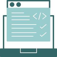 Code Correction Glyph Green and Blue Icon Design vector