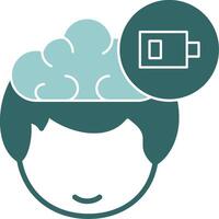 Low Energy in their head and a cloud above it vector