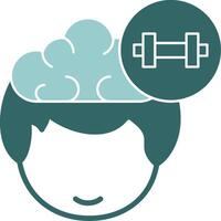 Exercise Human Face Solid Style Icon vector