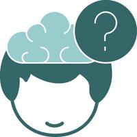 Question in their head and a cloud above it vector
