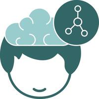 Network in their head and a cloud above it vector