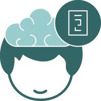 Planning in their head and a cloud above it vector