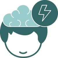 Brainstorm in their head and a cloud above it vector