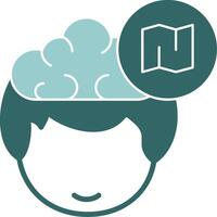 Map in their head and a cloud above it vector
