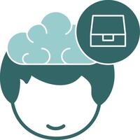 File Drawer Human Mind Green and Blue Color Icon Design vector