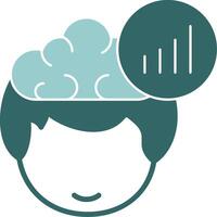 Signal strength in their head and a cloud above it vector