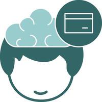 a person with a credit card in their head and a cloud above it vector