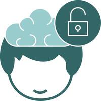 Unlock in their head and a cloud above it vector