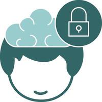 Lock in their head and a cloud above it vector