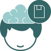 Save in their head and a cloud above it vector