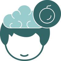 Bomb in their head and a cloud above it vector