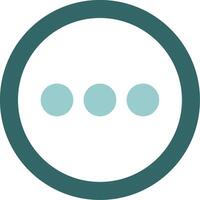 a circle with three dots in it vector